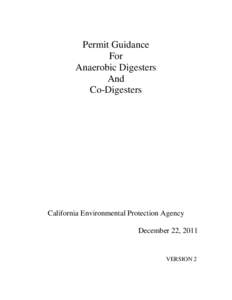 Permit Guidance For Anaerobic Digesters And Co-Digesters