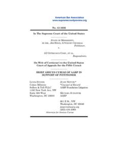 No[removed]In The Supreme Court of the United States ______________ STATE OF MISSISSIPPI, EX REL. JIM HOOD, ATTORNEY GENERAL Petitioner,