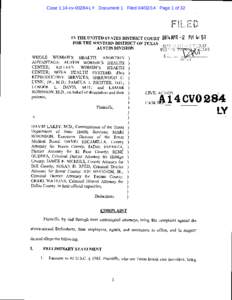 Case 1:14-cv[removed]LY Document 1 Filed[removed]Page 1 of 32  c IF