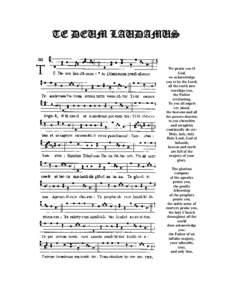 Compositions by Arthur Sullivan / Eastern Orthodoxy / Catholic music / Catholic liturgy / Te Deum / Festival Te Deum / Blood of Christ / Christianity / Christian music / Liturgy of the Hours