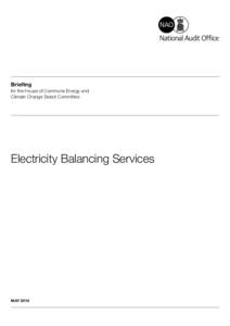 Briefing for the House of Commons Energy and Climate Change Select Committee Electricity Balancing Services