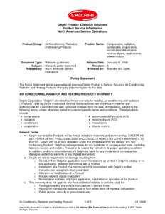 Software / Compressors / Mechanical engineering / Embarcadero Delphi / Delphi Automotive / Computing / Gas compressor / Delphi / Refrigerant / Heating /  ventilating /  and air conditioning / Contract law / Warranty