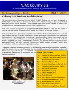 NJAC County Biz An Educational and Informative Newsletter for Counties and Businesses New Jersey Association of Counties  ISSUE 37 - MAY 2014