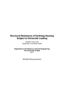 Structural Resistance of Earthbag Housing