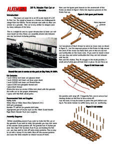 28 ft. Wooden Flat Car or Gondola Introduction This laser cut wood kit is an HO scale model of a 28 ft. Flat Car. The model is based on a Harlan and Hollingsworth design from the 1860s. The kit includes side walls to all