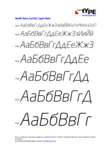 ACDE  www.linotype.com Neo® Sans Cyrillic Light Italic 24 pt