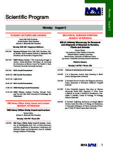 Monday  Scientific Program August 5