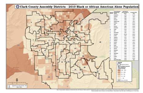 Clark County Assembly Districts[removed]Black or African American Alone Population Current Member Assembly Representing Districts District  17