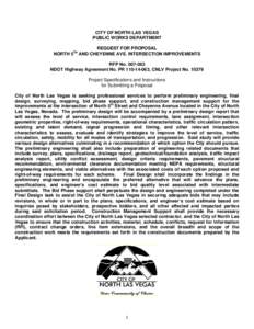 CITY OF NORTH LAS VEGAS PUBLIC WORKS DEPARTMENT REQUEST FOR PROPOSAL NORTH 5TH AND CHEYENNE AVE. INTERSECTION IMPROVEMENTS RFP No[removed]NDOT Highway Agreement No. PR[removed], CNLV Project No[removed]