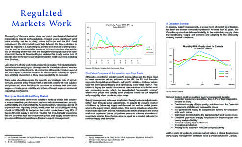 Regulated Markets Work A Canadian Solution  Monthly Farm Milk Price