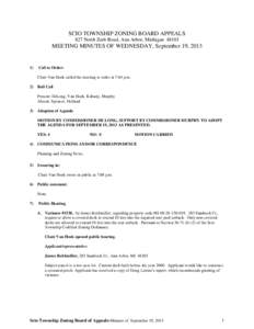 SCIO TOWNSHIP ZONING BOARD APPEALS 827 North Zeeb Road, Ann Arbor, Michigan[removed]MEETING MINUTES OF WEDNESDAY, September 19, [removed])