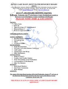 DEVILS LAKE BASIN JOINT WATER RESOURCE BOARD SERVING CAVALIER, EDDY, NELSON, PIERCE, RAMSEY, ROLETTE, TOWNER & WALSH COUNTIES 524 4th Avenue NE, #27, Devils Lake, ND 58301 – Phone: [removed]Fax[removed]E-mail: