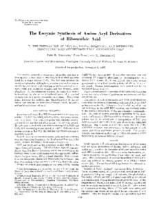 THEJOURNAL OF BIOLOGTCAL CHEMISTRY Yol. 236, No. 6, June 1961 Piinled in U . S . A .  The Enzymic Synthesis of Amino Acyl Derivatives