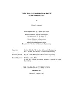 Tuning the CARIS implementation of CUBE for Patagonian Waters. By Miguel E. Vásquez  Hydrographer class “A”, Chilean Navy, 1999