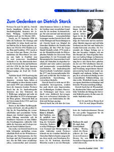 Von hessischen Ärztinnen und Ärzten  Zum Gedenken an Dietrich Starck
