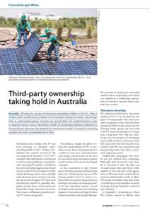 Photos: SolarCity  Financial & Legal Affairs Third-party solar leasing models - such as those pioneered in the U.S. by companies like SolarCity – are an increasingly attractive proposition to Australian homeowners 