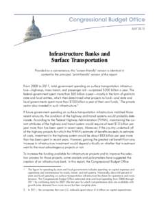 Infrastructure Banks and Surface Transportation