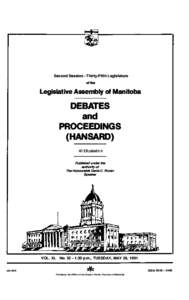 Second Session - Thirty-Fifth Leglslature of the Legislative Assembly of Manitoba  DEBATES