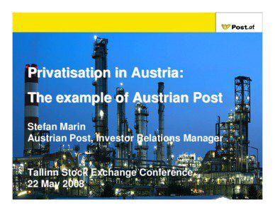 Privatisation in Austria: The example of Austrian Post Stefan Marin