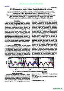 Photon Factory Activity Report 2002 #20 Part BChemistry 10B/2001P015  EXAFS analysis on molten lithium fluoride-lead fluoride mixture