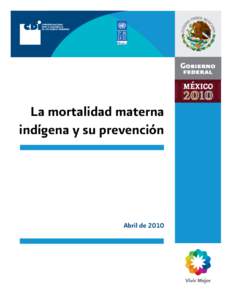 La mortalidad materna indígena y su prevención Abril de 2010  La mortalidad materna es el fallecimiento de una mujer mientras está embarazada o dentro