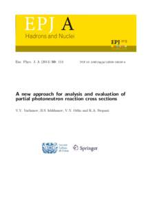 EPJ A Hadrons and Nuclei EPJ .org your physics journal  Eur. Phys. J. A: 114