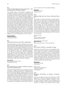 24  IP1 ”If You Can Specify It, You Can Analyze It” —The Lasting Legacy of Philippe Flajolet The ”Flajolet School” of the analysis of algorithms and