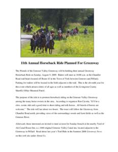 Fourth Annual Horseback Ride Planned For Genesee Valley Greenway