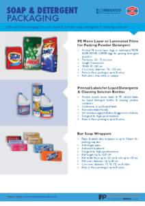 Soap and Detergent Packaging from INDEVCO & Napco Plants