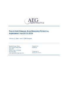 PACIFICORP DEMAND-SIDE RESOURCE POTENTIAL ASSESSMENT FORVolume 3: Class 1 and 3 DSM Analysis Applied Energy Group 500 Ygnacio Valley Road