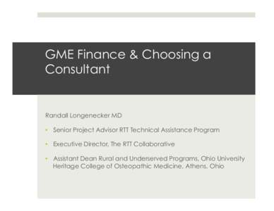 GME Finance and Choosing a Consultant.pptx