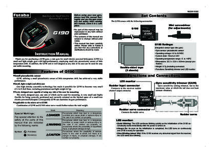 1M23N15502  Rate Gyro for Small Electric Powered Helicopters  INSTRUCTION MANUAL