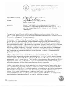 UNITED STATES DEPARTMENT OF COMMERCE National Oceanic and Atmospheric Administration OFFICE OF MARINE AND AVIATION OPERATIONS Silver Spring, Maryland[removed]MEMORANDUM FOR: