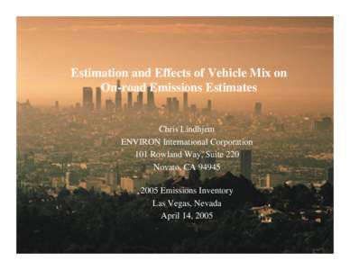 Estimation and Effects of Vehicle Mix on On-road Emissions Estimates