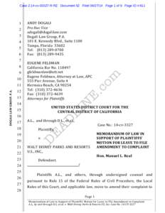 Case 2:14-cv[removed]R-RZ Document 52 Filed[removed]Page 1 of 9 Page ID #:[removed]DOGALI	LAW	GROUP,	P.A.