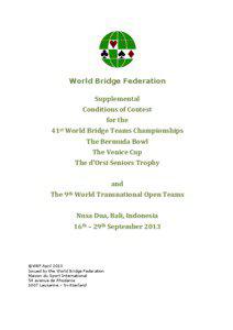 World Bridge Federation Supplemental Conditions of Contest