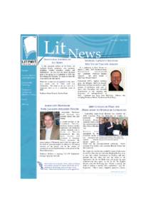 Volume 1, FallLit News INAUGURAL EDITION OF LIT NEWS