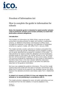 How to complete the guide to information for schools