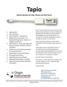 Tapio Switch Interface for iPad, iPhone and iPod Touch   
