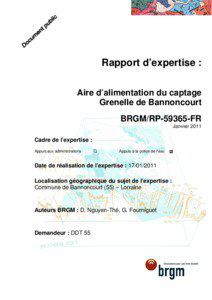 Rapport d’expertise : Aire d’alimentation du captage Grenelle de Bannoncourt