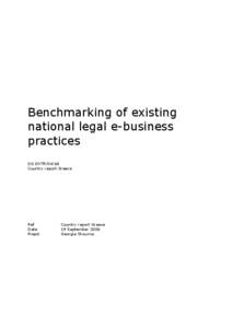 EUROPA ENTR Contract ENTR[removed]Country report - Greece. Benchmarking of existing national legal e-business practices.  Septe