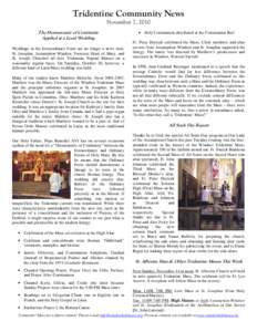 Tridentine Community News November 7, 2010 The Hermenuetic of Continuity Applied at a Local Wedding Weddings in the Extraordinary Form are no longer a news item. St. Josaphat, Assumption-Windsor, Sweetest Heart of Mary, 