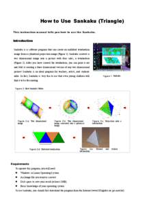 How to Use Sankaku (Triangle) This instruction manual tells you how to use the Sankaku. Introduction Sankaku is a software program that can create an unfolded tetrahedron image from a cylindrical projection image (Figure