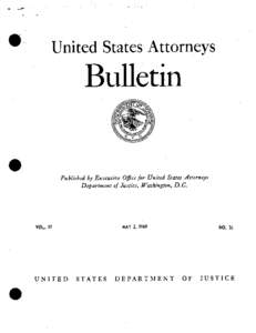 United States Attorneys  Bulletin Published