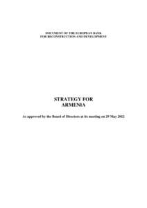 Strategy for Armenia [EBRD - Strategies]