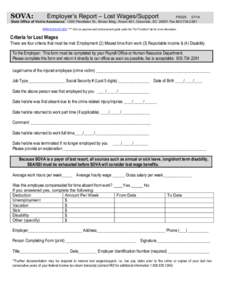 SOVA:  Employer’s Report – Lost Wages/Support PSD25[removed]State Office of Victim Assistance: 1205 Pendleton St., Brown Bldg., Room 401, Columbia, SC[removed]Fax[removed]