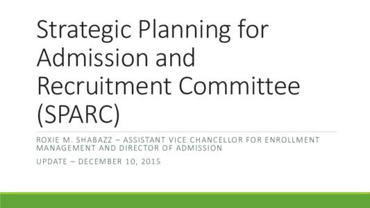 Recruitment and Admission Strategic Committee