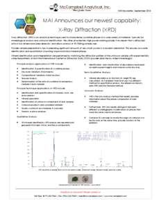 McCampbell Analytical, Inc. “When Quality Counts” MAI Newsletter: September[removed]MAI Announces our newest capability: