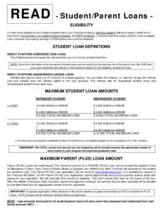 READ - Student/Parent Loans -