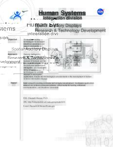 Human Systems integration division Spatial Auditory Displays Research & Technology Development Objective